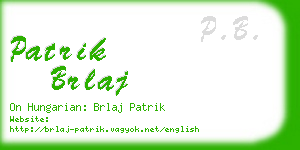 patrik brlaj business card